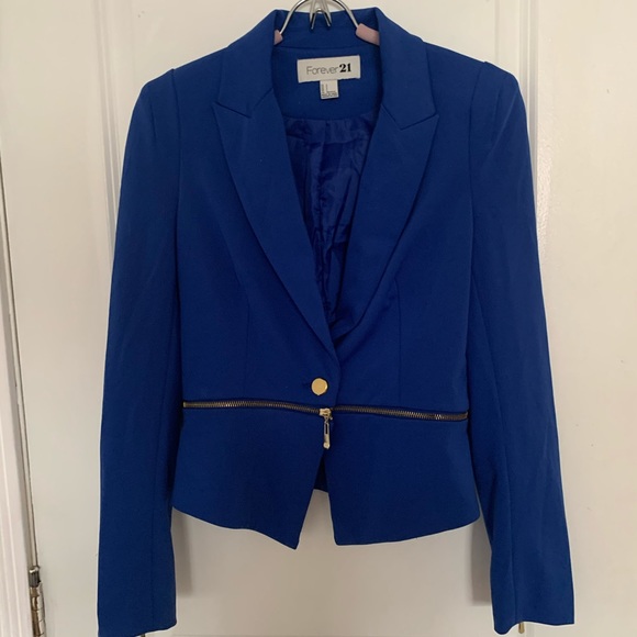 Royal Blue Convertible Style Blazer - Picture 2 of 5